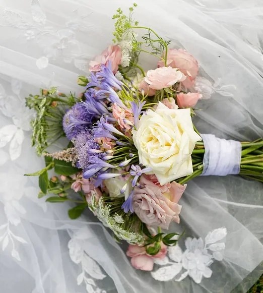colorful spring wedding bouquet in Seattle